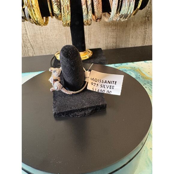 SZ. 11 2.5CTW Moissanite 925 Silver Teddy Bear Ring - Picture 4 of 10